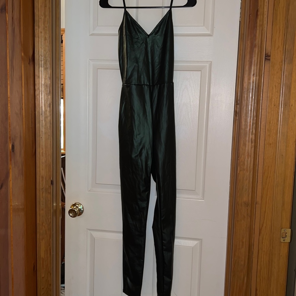 “leather” jumpsuit